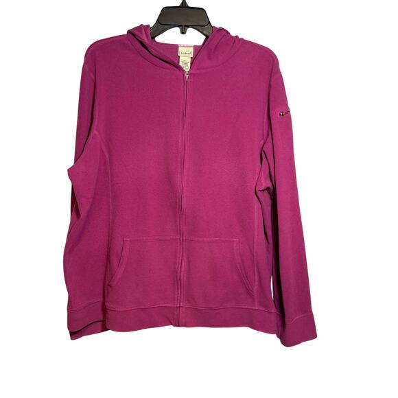 L.L. Bean women’s pink fleece full-zip hoodie. Size 2X - Picture 1 of 8